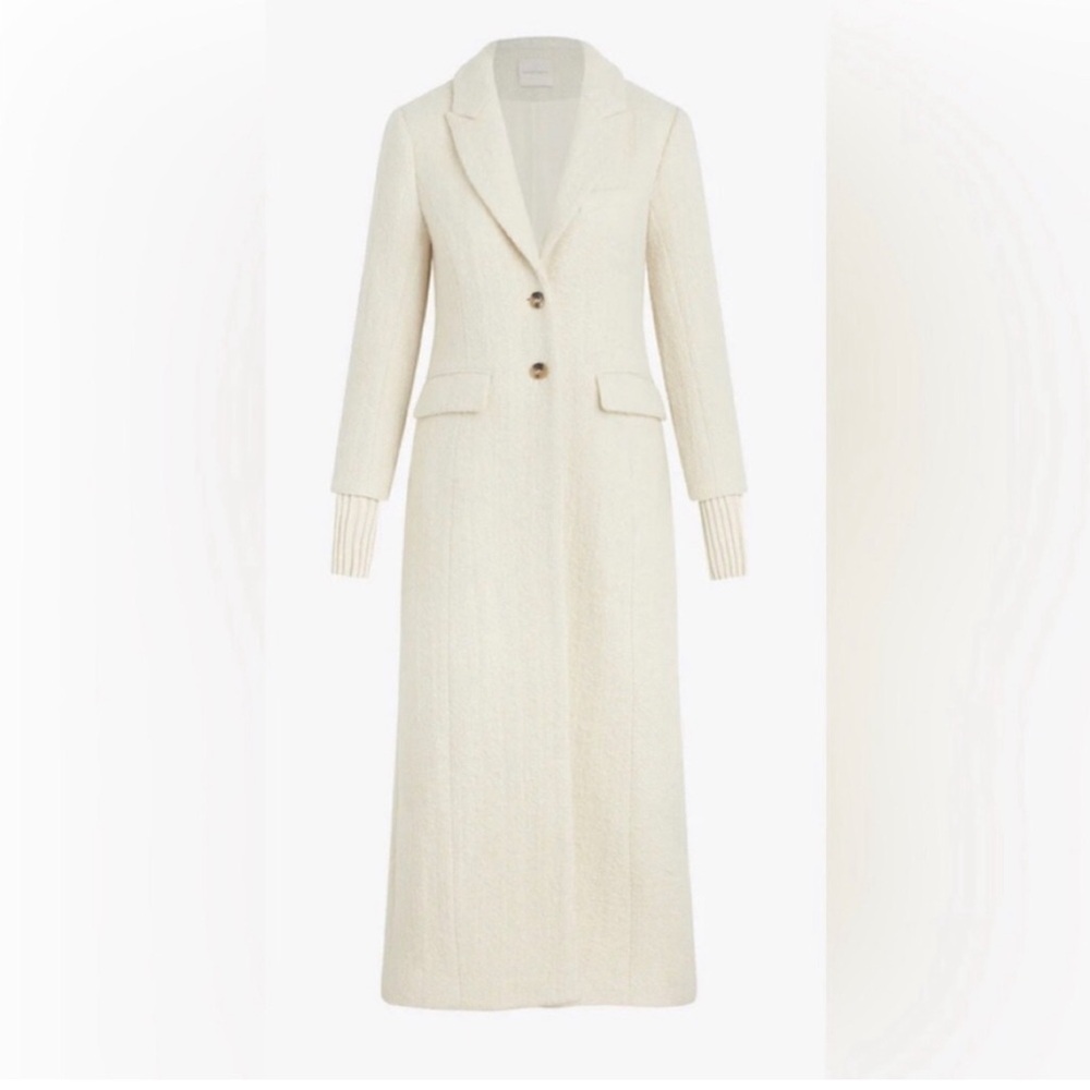 Favoriteite Daughter The City white boucle Tweed wool blend maxi coat S